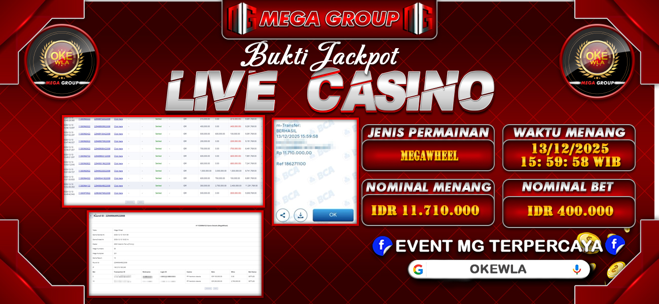 Bukti JP situs Okewla hari Sabtu, 13 Desember 2025